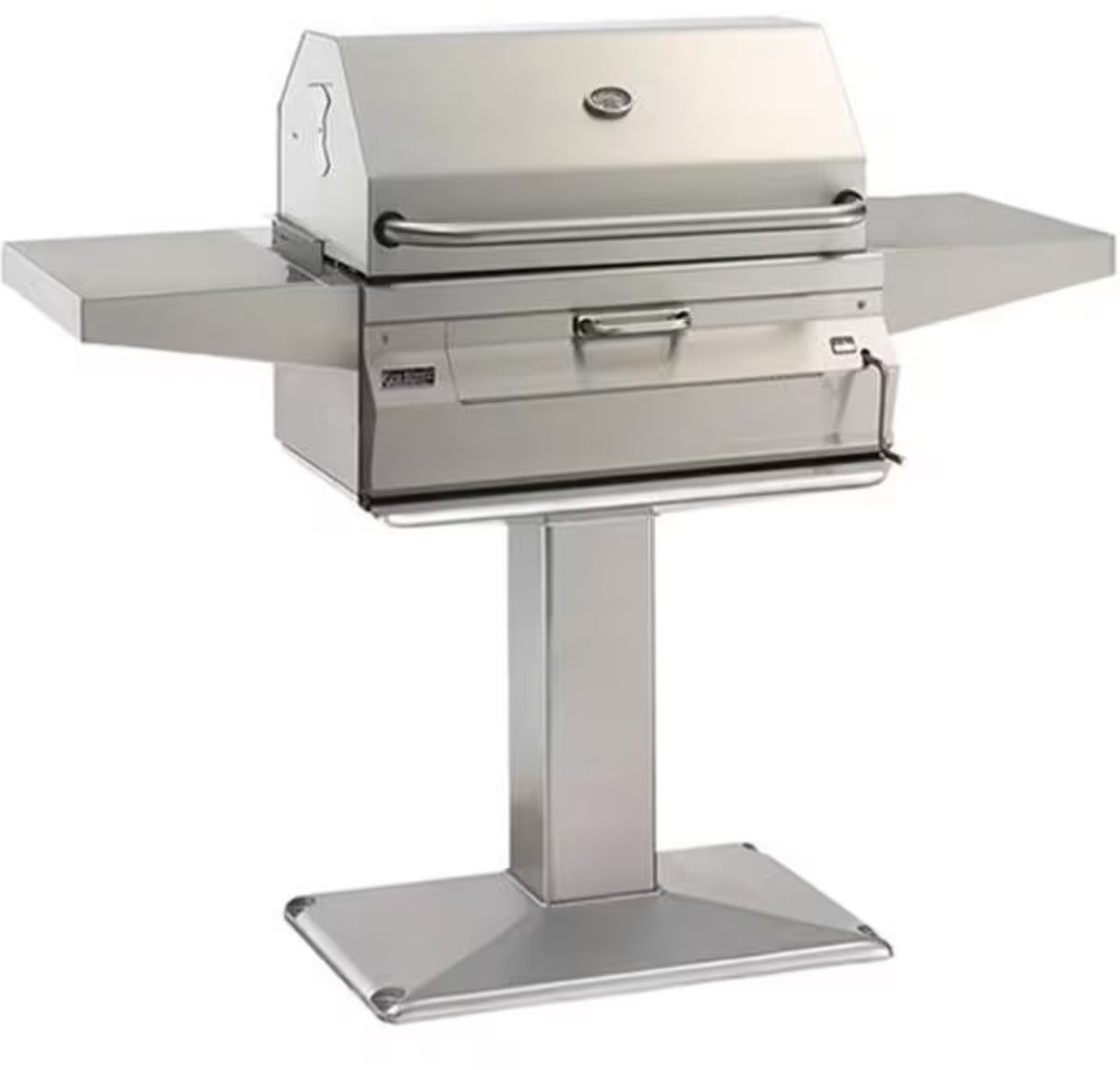 Fire Magic Legacy 24-Inch Smoker Charcoal Grill On Patio Post 22SC01CP6