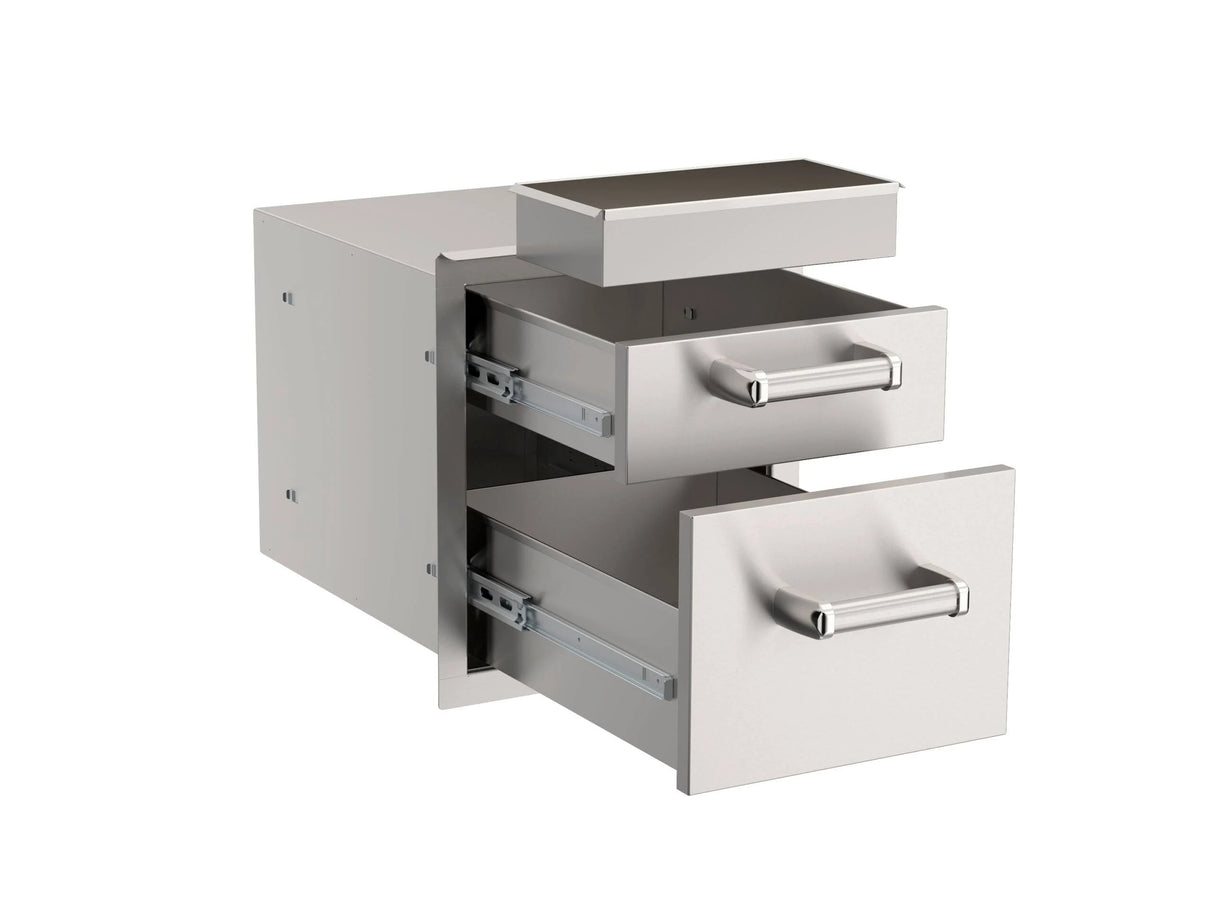 Fire Magic Premium Flush 14-Inch Double Access Drawer With Soft Close - 53802SC 1