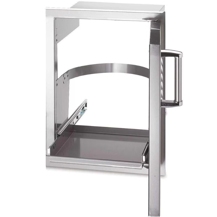 Fire Magic Premium Flush 14-Inch Right-Hinged Soft Close Louvered Single Access Door With Propane Tank Storage - 53820SC-T