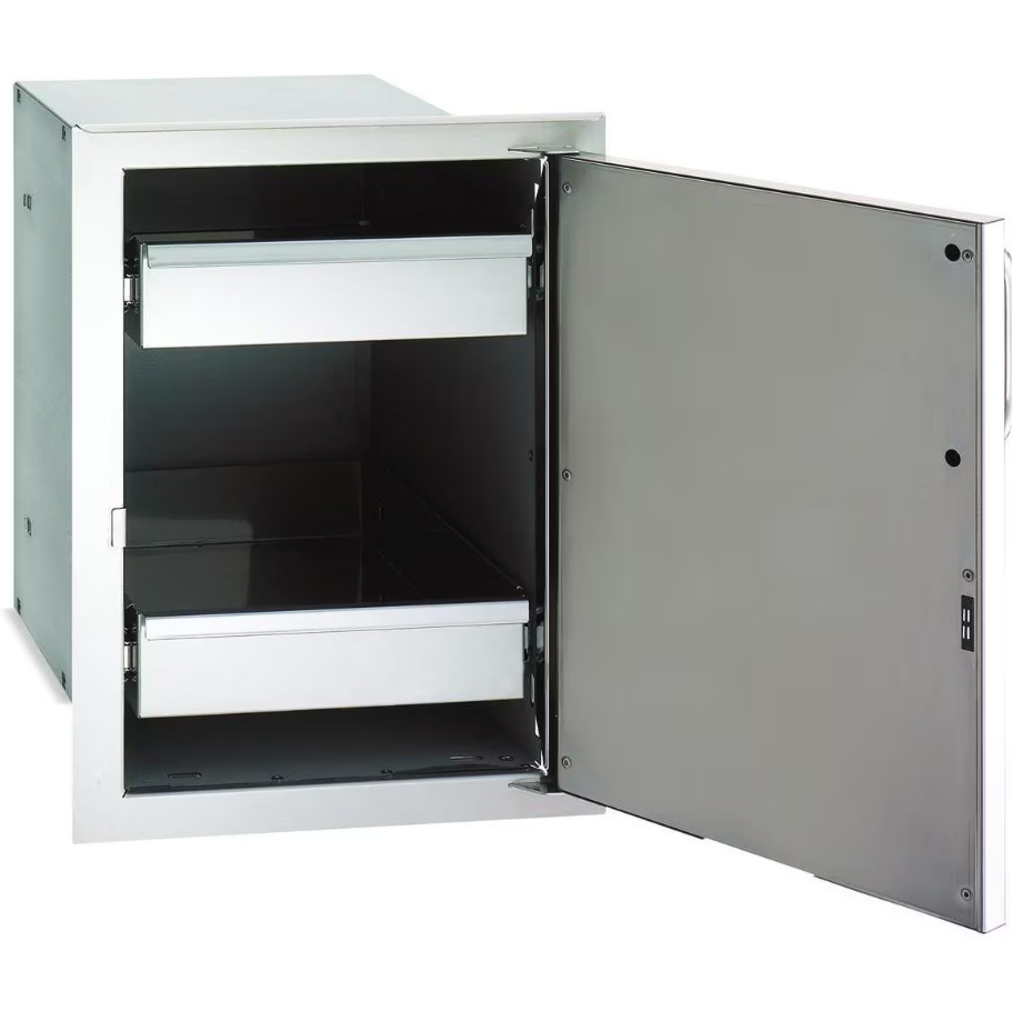 Fire Magic Select 14-Inch Right-Hinged Enclosed Cabinet Storage With Drawers - 33820-SR