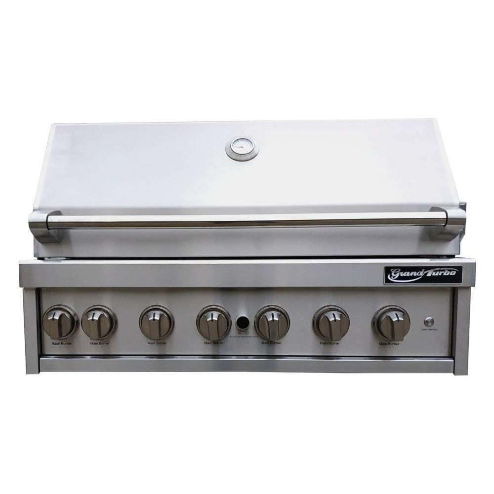 Grand Turbo 40-Inch 6-Burner Built-In Propane Gas Grill With Two Infrared Sear Burners & Rotisserie - B4019BLP Grill