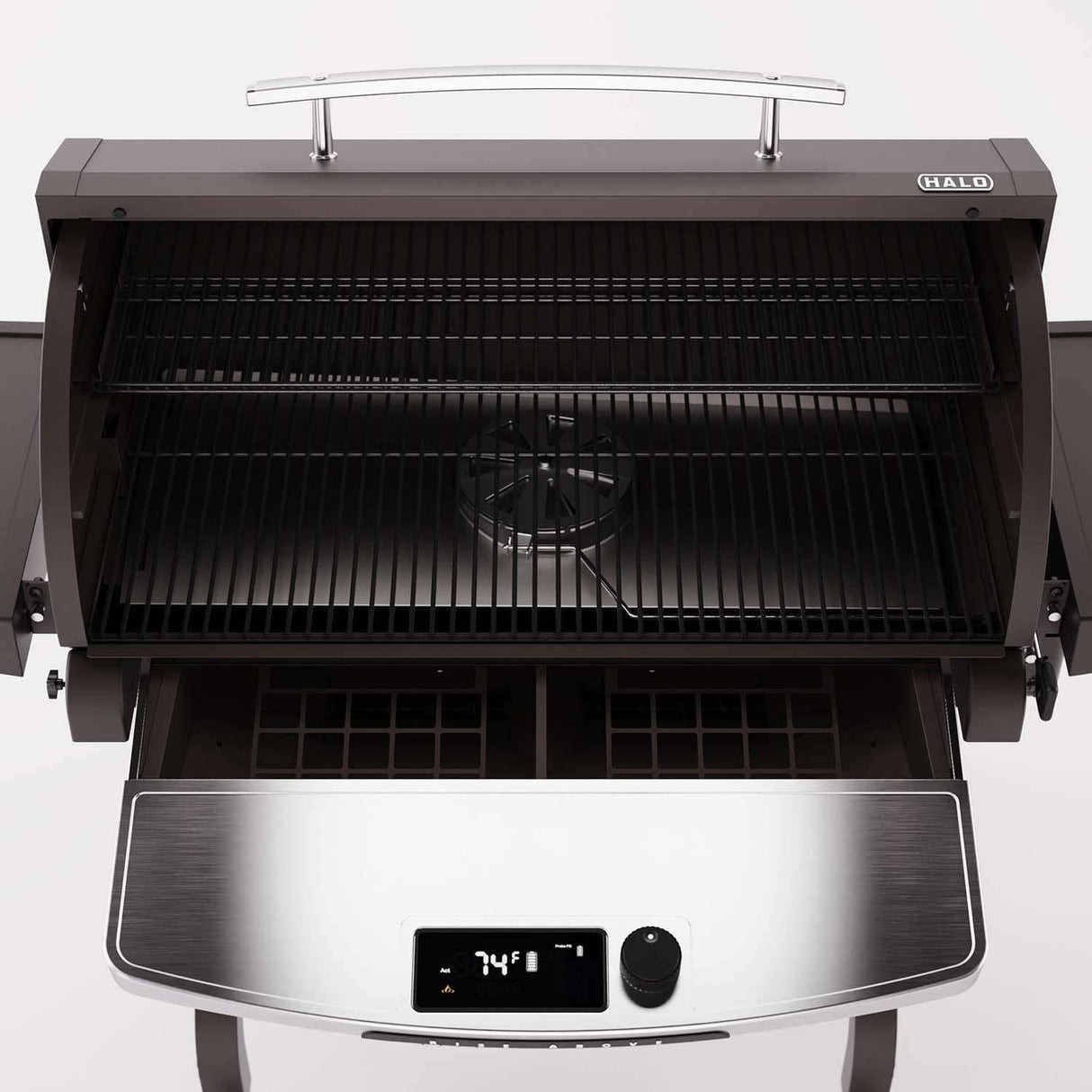 HALO Prime1500 Outdoor Pellet Grill- HS-1004-XNA open grill