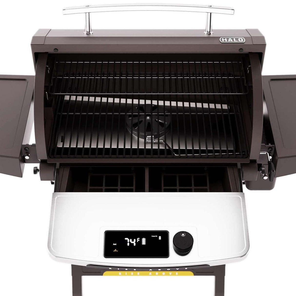 HALO Prime550 Outdoor Pellet Grill- HS-1001-XNA grill open
