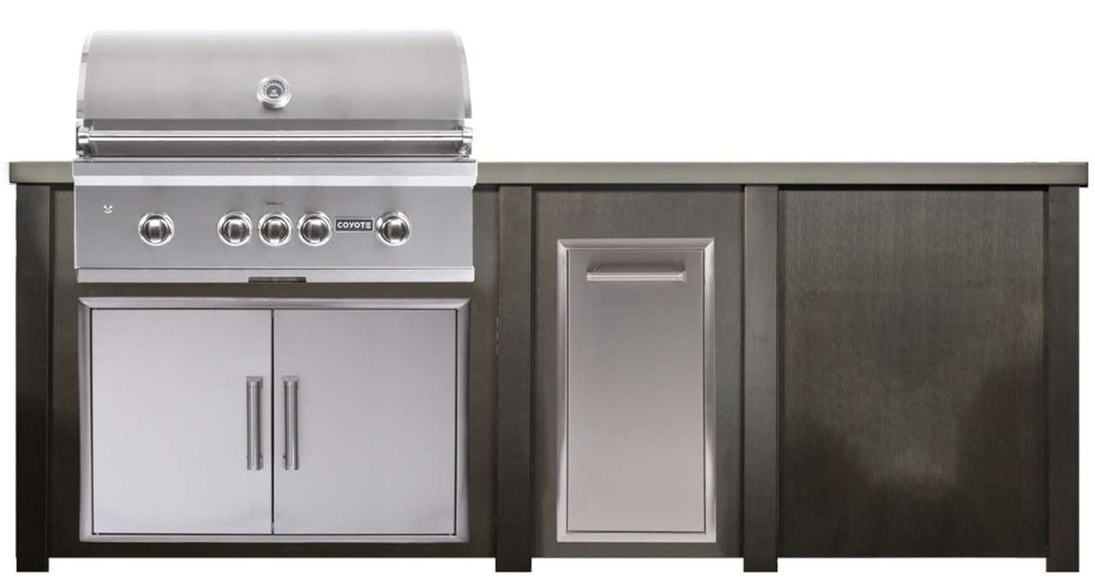 HAVEN 8 Ft Outdoor Kitchen Island w/ Plain Panel - HCOY96PAN