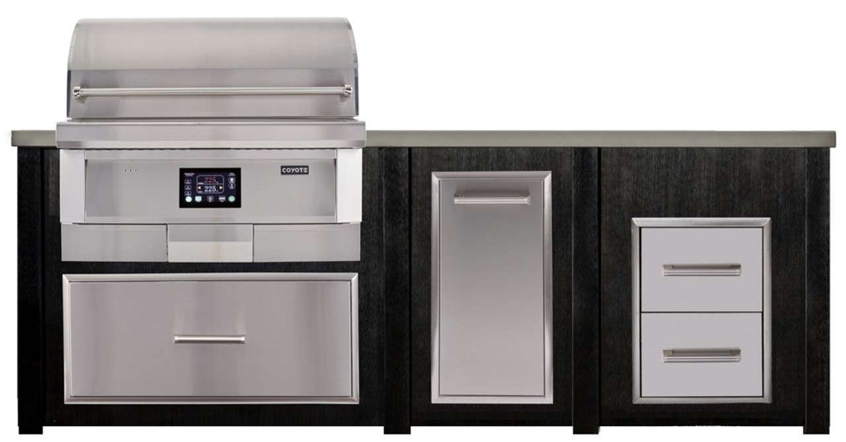 HAVEN 8 Ft Pellet Outdoor Kitchen Island w/ 2 Drawer Cabinet - HCOY96PDRAW