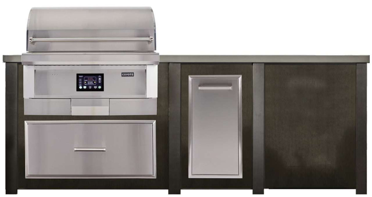 HAVEN 8 Ft Pellet Outdoor Kitchen Island w/ Plain Panel - HCOY96PPAN