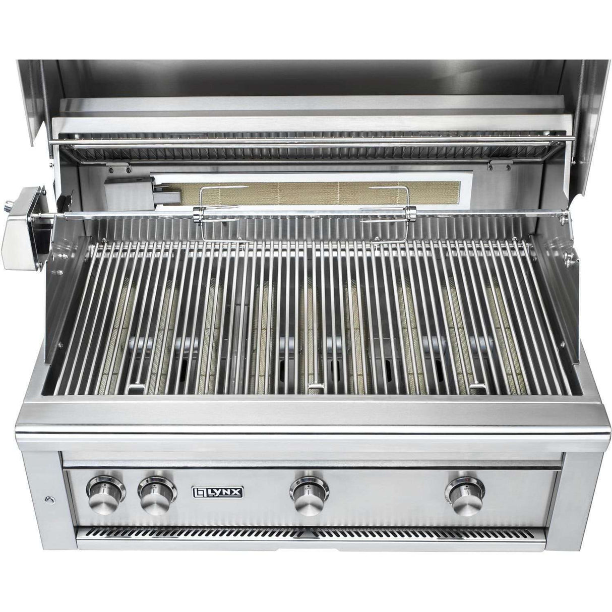Lynx Professional 36-Inch All Infrared Trident Natural Gas Grill With Rotisserie - L36ATRF-NG open grill