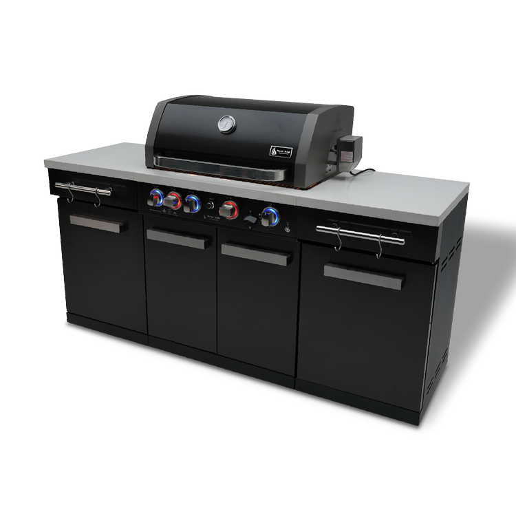Mont Alpi 957 Propane Gas Island Grill - Black Stainless Steel - MA-957
