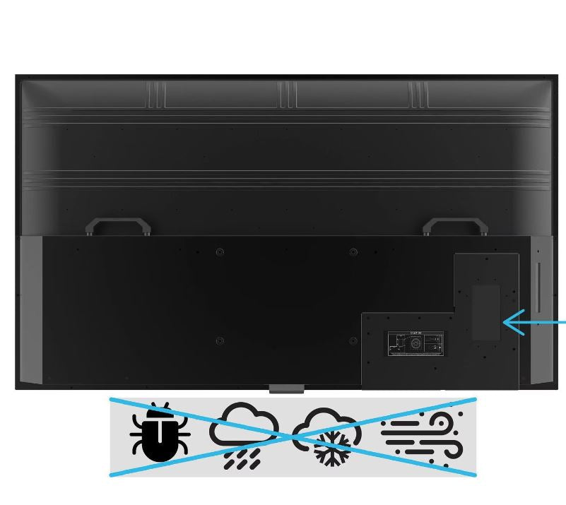 Peerless-AV Neptune 55 inch Partial Sun 4K UHD LCD Outdoor Smart TV - WPTV553 rear connections