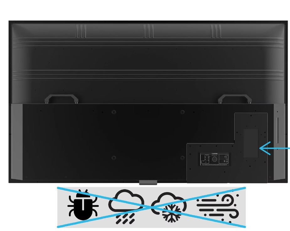 Peerless-AV Neptune 65 inch Partial Sun 4K UHD LCD Outdoor Smart TV - WPTV653 rear connections