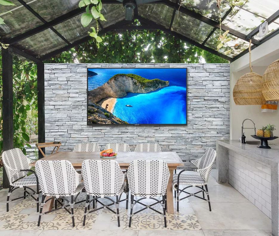 Peerless-AV Neptune 75 inch Shade Series 4K Outdoor TV - WPTV75 for patio use