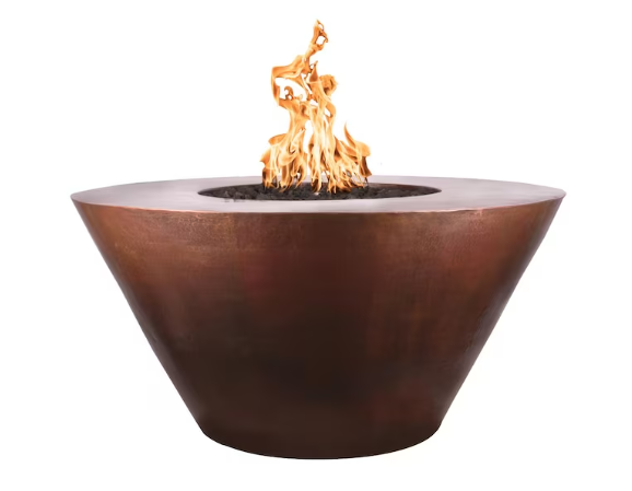 Top Fires by The Outdoor Plus Martillo 48-Inch Propane Gas Fire Pit - Copper - Match Light