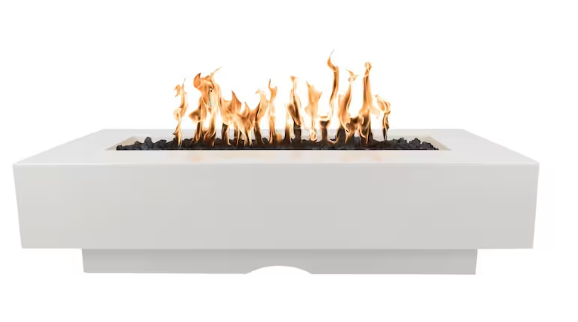 Top Fires by The Outdoor Plus Del Mar 48-Inch Natural Gas Fire Pit - Limestone Concrete - Match Light