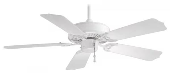 Minka-Aire Sundance 42-Inch 5-Blade Ceiling Fan in White Finish W/ White All Weather Blades - F572-WH