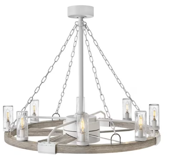 Hinkley Lighting Sawyer 36 Inch Indoor / Outdoor Fandelier W/ 28 Inch Fan And LED Lighting - Matte White - 902928FMW-LWD
