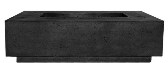 Lakeview Cascata Bay 1 56-Inch Natural Gas Rectangular Fire Pit Table - Ebony - SCPH-405-2NG