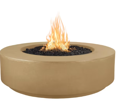 Top Fires by The Outdoor Plus Florence 42-Inch Natural Gas Fire Pit - Brown Concrete - Match Light