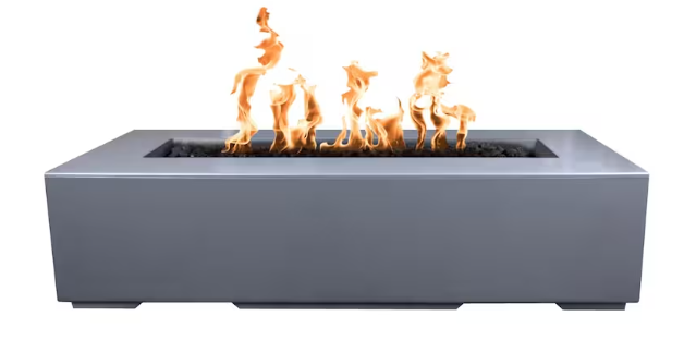 Top Fires by The Outdoor Plus Regal 48-Inch Propane Fire Pit - Gray Concrete - Match Light