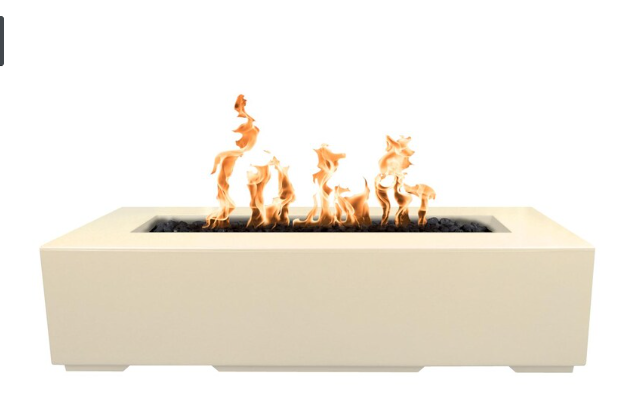 Top Fires by The Outdoor Plus Regal 48-Inch Propane Fire Pit - Vanilla Concrete - Match Light