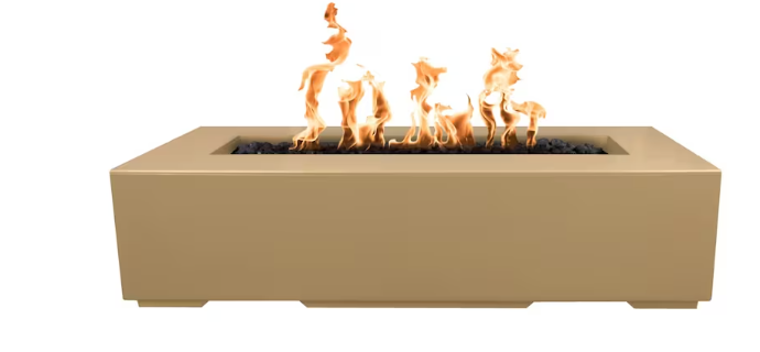 Top Fires by The Outdoor Plus Regal 48-Inch Propane Fire Pit - Brown Concrete - Match Light