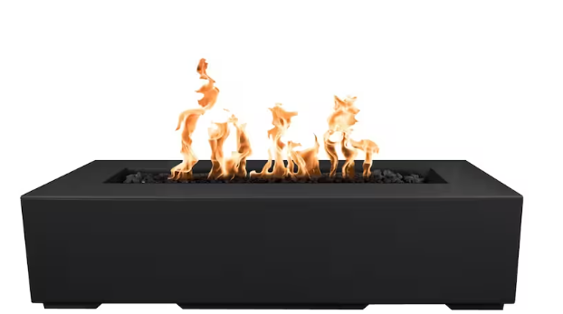 Top Fires by The Outdoor Plus Del Mar 48-Inch Propane Fire Pit - Black Concrete - Match Light