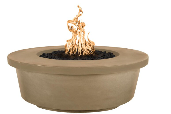 Top Fires by The Outdoor Plus Tempe 48-Inch Propane Fire Pit - Brown Concrete - Match Light-OPT-TEM48-BRN-LP