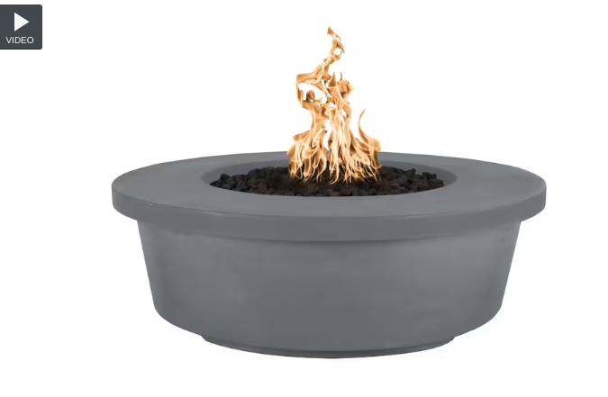 Top Fires by The Outdoor Plus Tempe 48-Inch Propane Fire Pit - Gray Concrete - Match Light-OPT-TEM48-GRY-LP