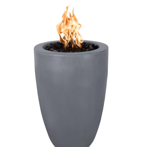 Top Fires by The Outdoor Plus Castillo 33-Inch Propane Fire Pillar - Gray Concrete - Match Light - No Access Door-OPT-CST022-GRY-LP - 2023-07-25T231008.270