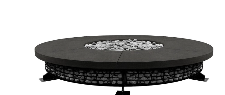 Lakeview Pine Valley 89 89-Inch Natural Gas Fire Pit Table - Ebony - SCPH-Pine Valley8FTD-2