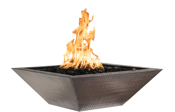 Top Fires by The Outdoor Plus Maya 24-Inch Natural Gas Fire Bowl - Copper - Match Light