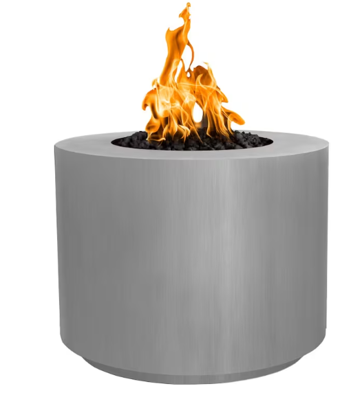 Top Fires by The Outdoor Plus Beverly 30-Inch Propane Gas Fire Pit - Stainless Steel - Match Light - OPT-30RRSS-LP