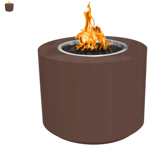 Top Fires by The Outdoor Plus Beverly 30-Inch Propane Fire Pit - Copper Vein Powder Coat Steel - Match Light - OPT-30PCB-CPV-LP
