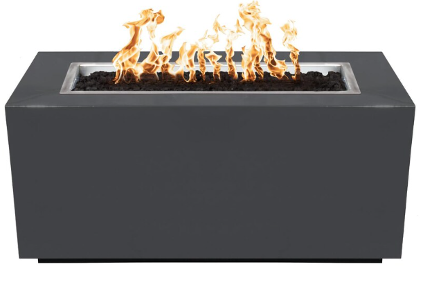 Top Fires by The Outdoor Plus Pismo 48-Inch Propane Fire Pit - Gray Powder Coat Steel - Match Light-  OPT-R4824PCR-GRY-LP