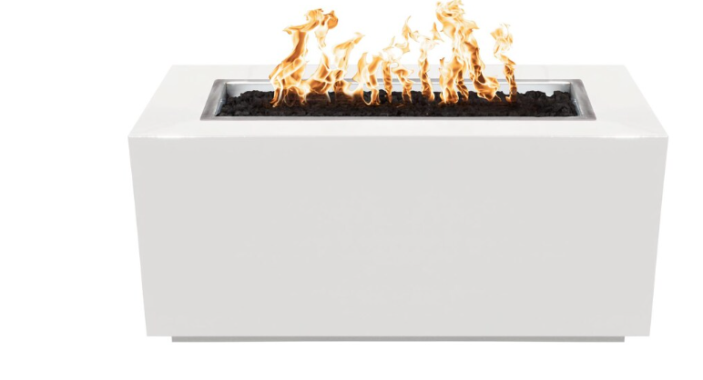 Top Fires by The Outdoor Plus Pismo 48-Inch Propane Fire Pit - White Powder Coat Steel - Match Light - OPT-R4824PCR-WHT-LP