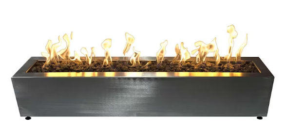 Top Fires by The Outdoor Plus Eaves 60-Inch Propane Fire Pit - Stainless Steel - Match Light - OPT-SLT60-LP