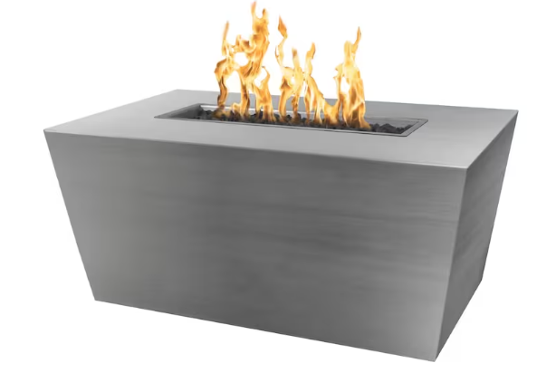 Top Fires by The Outdoor Plus Pismo 48-Inch Propane Fire Pit - Stainless Steel - Match Light- OPT-R4824SS-LP
