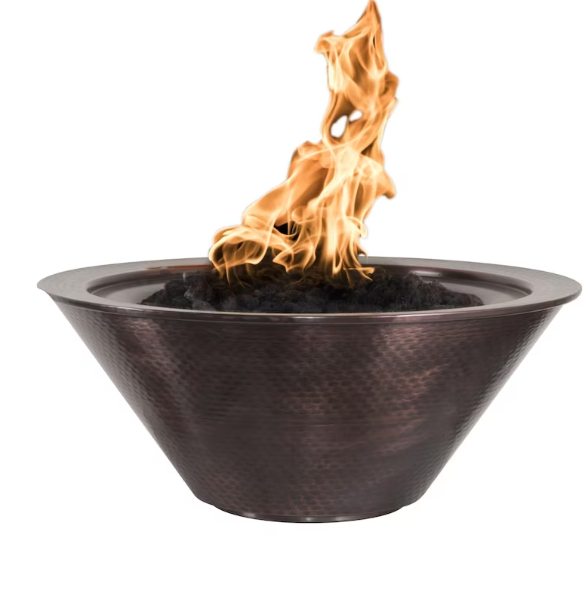 Top Fires by The Outdoor Plus Cazo 24-Inch Propane Gas Fire Bowl - Copper - Match Light - OPT-101-24NWF-LP