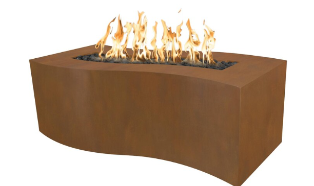 Top Fires by The Outdoor Plus Billow 60-Inch Propane Fire Pit - Corten Steel - Match Light -OPT-BLWCS60-LP