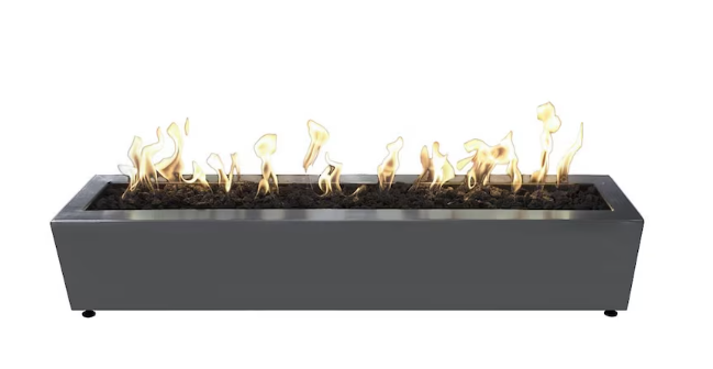 Top Fires by The Outdoor Plus Eaves 60-Inch Propane Fire Pit - Gray Powder Coat Steel - Match Light- OPT-LBT60-GRY-LP