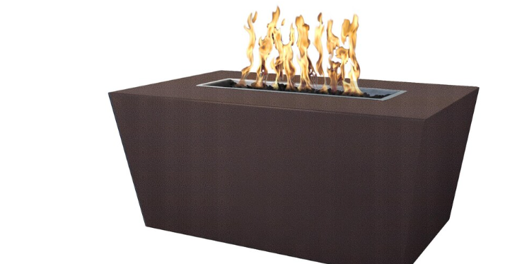 Top Fires by The Outdoor Plus Mesa 48-Inch Propane Fire Pit - Copper Vein Powder Coat Steel - Match Light - OPT-PCTT4824-CPV-LP