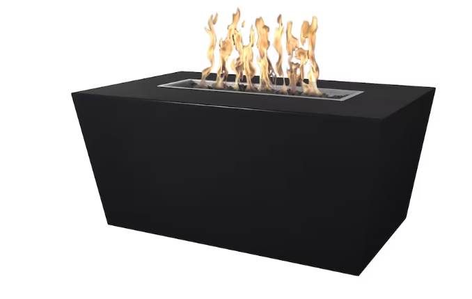 Top Fires by The Outdoor Plus Mesa 48-Inch Propane Fire Pit - Black Powder Coat Steel - Match Light - OPT-PCTT4824-BLK-LP