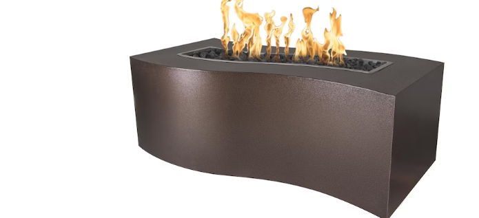 Top Fires by The Outdoor Plus Billow 60-Inch Propane Fire Pit - Copper Vein Powder Coat Steel - Match Light - OPT-BLWPC60-CPV-LP