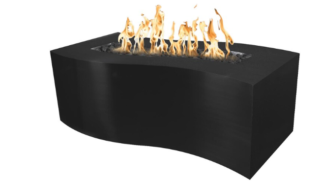 Top Fires by The Outdoor Plus Billow 60-Inch Propane Fire Pit - Black Powder Coat Steel - Match Light - OPT-BLWPC60-BLK-LP