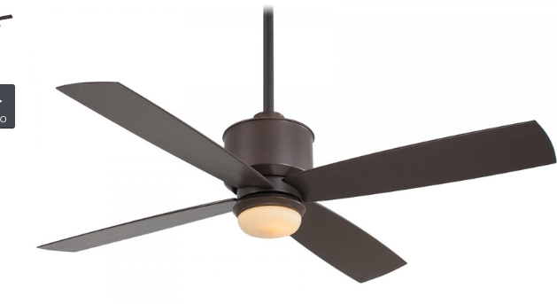 Minka-Aire Strata 52-Inch 4-Blade LED Ceiling Fan in Oil Rubbed Bronze Finish W/ Oil Rubbed Bronze Blades & Tinted Opal Glass - F734L-ORB