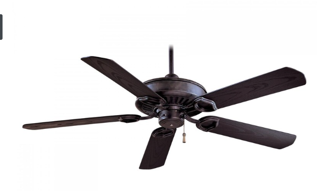 Minka-Aire Sundowner 54-Inch 5-Blade Ceiling Fan in Heritage Finish W/ Black Blades - F589-HT