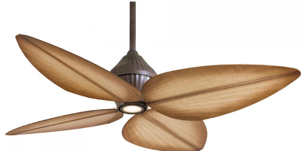 Minka-Aire Gauguin 52-Inch 4-Blade LED Ceiling Fan in Oil Rubbed Bronze Finish W/ Bahama Beige Blades & Integrated Light - F581L-ORB
