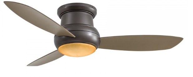 Minka-Aire Concept II Wet 52-Inch 3-Concave Blade LED Ceiling Fan in Oil Rubbed Bronze Finish W/ Taupe Blades & Pietra Glass - F474L-ORB