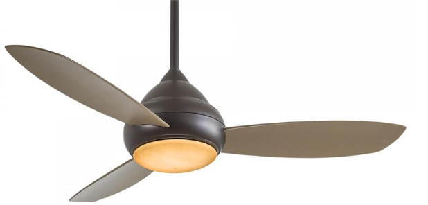 Minka-Aire Concept I Wet 52-Inch 3-Blade LED Ceiling Fan in Oil Rubbed Bronze Finish W/ Taupe Blades & Pietra Glass - F476L-ORB