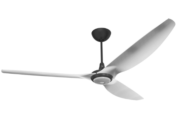 84-Inch Haiku Ceiling Fan Universal Mount W/12-Inch Downrod & Downlight Black/Brushed Aluminum by Big Ass Fans - MK-HK4-071906A258F531G10I12S2