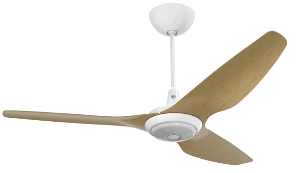 60-Inch Haiku Ceiling Fan Universal Mount W/12-Inch Downrod & Downlight White/Caramel by Big Ass Fans - MK-HK4-052506A259F504G10I12S2